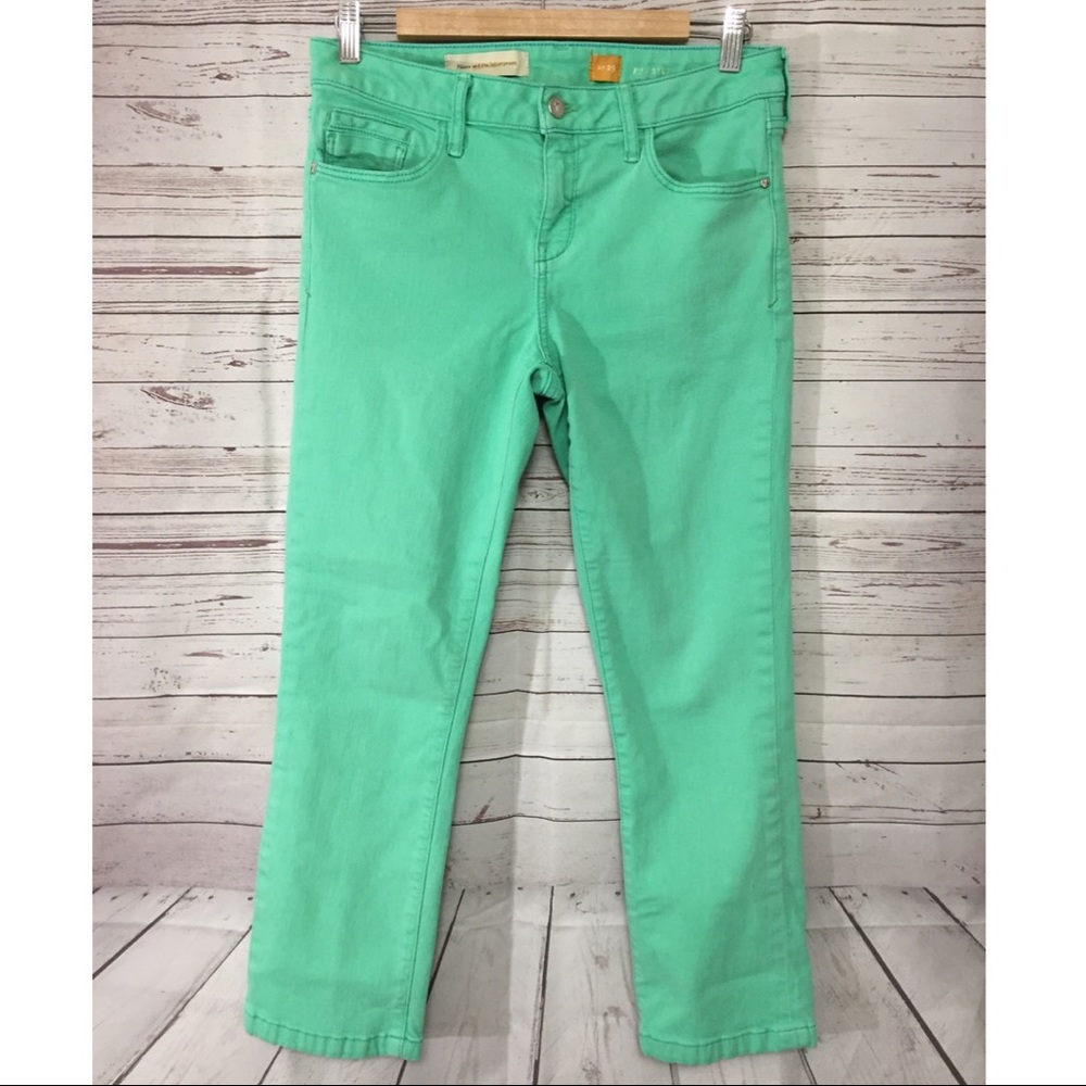 Pilcro Anthropologie Green Crop Stet Pants Slim 29